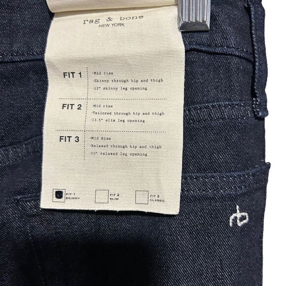 Revolve Rag & Bone Skinny Fit Dark Indigo Aero Stretch Jeans in Color Rinse - Picture 11 of 12